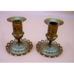 Paire de bougeoirs vintage