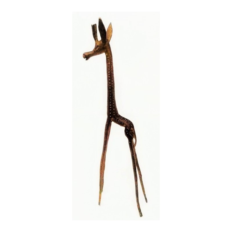 Statuette girafe en bronze