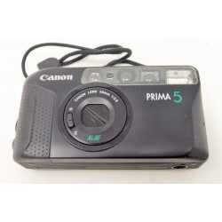 Appareil photo Canon Prima 5 d'occasion. Compact et facile à utiliser, idéal pour les débutants.
