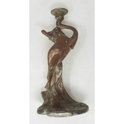 Statuette bougeoir femme en bronze - style Art Nouveau!